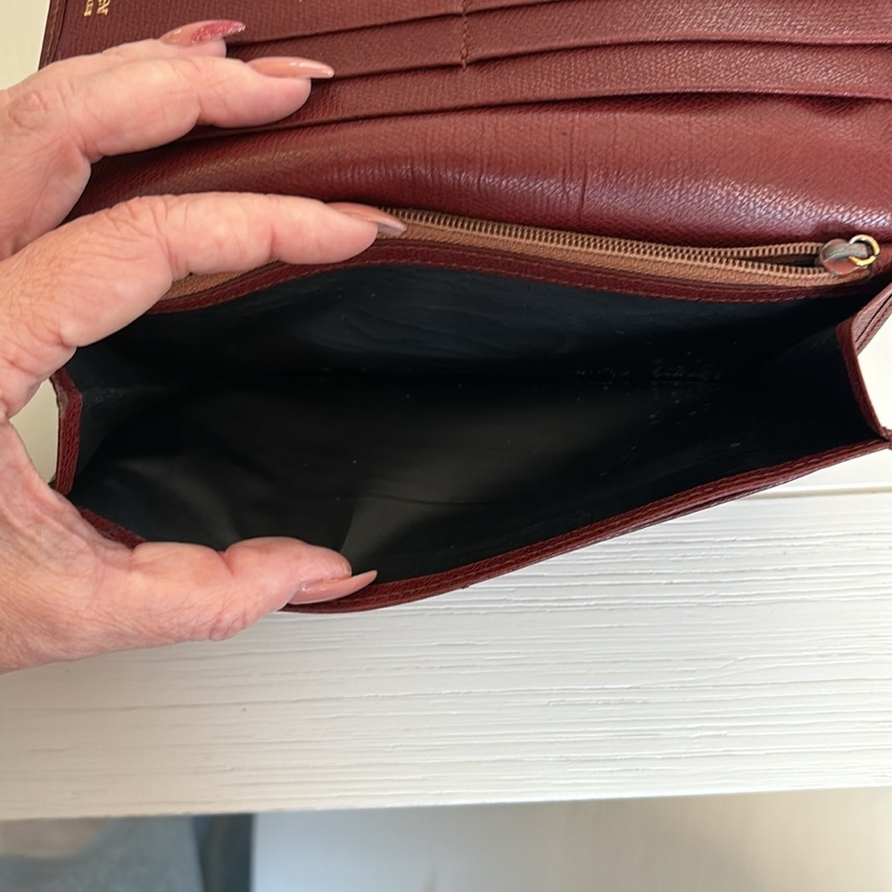 Yves Saint Laurent YSL Belle de Jour Red Leather Classic Large Clutch Wallet - Picture 10 of 17